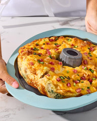 Chicago Metallic Silicone Fluted Cake Pan, 8-Inch Nonstick Bakeware