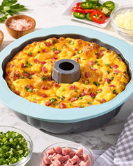 Chicago Metallic Silicone Fluted Cake Pan, 8-Inch Nonstick Bakeware