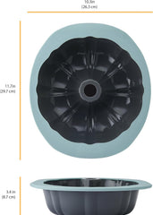 Chicago Metallic Silicone Fluted Cake Pan, 8-Inch Nonstick Bakeware
